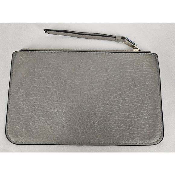 JUICY COUTURE WOMEN'S GRAY LEATHER CLUTCH HANDBAG 5.5" x 8.5" - Picture 2 of 8